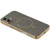 Coque arrière Phonesta Luxury Carbon Fiber avec MagSafe pour Apple iPhone 17 - Marron 3