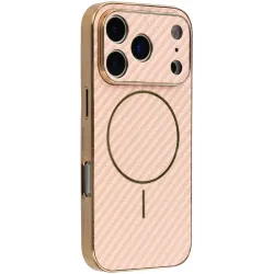 Coque arrière Phonesta Luxury Carbon Fiber avec MagSafe pour Apple iPhone 17 Pro - Rose