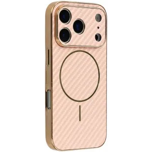 Coque arrière Phonesta Luxury Carbon Fiber avec MagSafe pour Apple iPhone 17 Pro - Rose