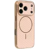 Coque arrière Phonesta Luxury Carbon Fiber avec MagSafe pour Apple iPhone 17 Pro Max - Rose 0