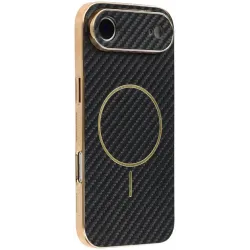 Coque arrière Phonesta Luxury Carbon Fiber avec MagSafe pour Apple iPhone Air - Noir