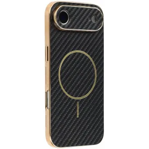 Coque arrière Phonesta Luxury Carbon Fiber avec MagSafe pour Apple iPhone Air - Noir