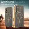 Coque arrière Phonesta Luxury Carbon Fiber avec MagSafe pour Samsung Galaxy A17/A26 - Marron 3