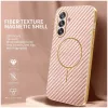 Coque arrière Phonesta Luxury Carbon Fiber avec MagSafe pour Samsung Galaxy A17/A26 - Rose 2