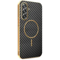 Coque arrière Phonesta Luxury Carbon Fiber avec MagSafe pour Samsung Galaxy A17/A26 - Noir