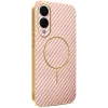 Coque arrière Phonesta Luxury Carbon Fiber avec MagSafe pour Samsung Galaxy S25 Edge - Rose 0
