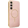 Coque arrière Phonesta Luxury Carbon Fiber avec MagSafe pour Samsung Galaxy S25 FE - Rose 0