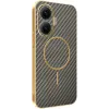 Coque arrière Phonesta Luxury Carbon Fiber avec MagSafe pour Xiaomi Poco F7 - Marron 0