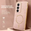 Coque arrière Phonesta Luxury Carbon Fiber avec MagSafe pour Xiaomi Redmi 15 - Rose 2