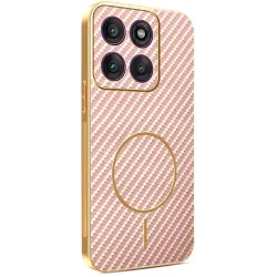 Coque arrière Phonesta Luxury Carbon Fiber avec MagSafe pour Motorola Edge 60 Pro - Rose