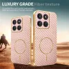 Coque arrière Phonesta Luxury Carbon Fiber avec MagSafe pour Motorola Edge 60 Pro - Rose 4