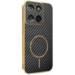 Coque arrière Phonesta Luxury Carbon Fiber avec MagSafe pour Motorola Edge 60 / Edge 60 Fusion - Noir