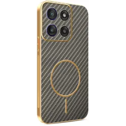 Coque arrière Phonesta Luxury Carbon Fiber avec MagSafe pour Motorola Moto G56 - Marron