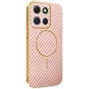 Coque arrière Phonesta Luxury Carbon Fiber avec MagSafe pour Motorola Moto G86 - Rose 0