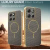 Coque arrière Phonesta Luxury Carbon Fiber avec MagSafe pour Motorola Moto G86 Power - Marron 3