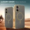 Coque arrière Phonesta Luxury Carbon Fiber avec MagSafe pour OnePlus Nord CE5 - Marron 5