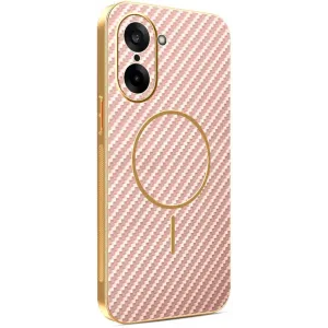 Coque arrière Phonesta Luxury Carbon Fiber avec MagSafe pour OnePlus Nord CE5 - Rose