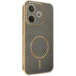 Coque arrière Phonesta Luxury Carbon Fiber avec MagSafe pour Oppo A5 Pro - Marron