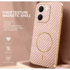 Coque arrière Phonesta Luxury Carbon Fiber avec MagSafe pour Oppo A5x - Rose 1