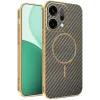 Coque arrière Phonesta Luxury Carbon Fiber avec MagSafe pour Oppo Reno14 - Marron 0