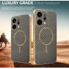 Coque arrière Phonesta Luxury Carbon Fiber avec MagSafe pour Oppo Reno14 - Marron 3