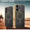 Coque arrière Phonesta Luxury Carbon Fiber avec MagSafe pour Oppo Reno14 - Noir 3