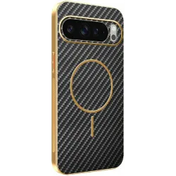 Coque arrière Phonesta Luxury Carbon Fiber avec MagSafe pour Google Pixel 10 Pro - Noir