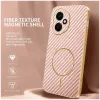 Coque arrière Phonesta Luxury Carbon Fiber avec MagSafe pour HONOR 400 - Rose 1