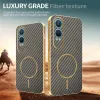 Coque arrière Phonesta Luxury Carbon Fiber avec MagSafe pour OnePlus Nord CE 4 Lite - Marron 4