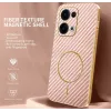 Coque arrière Phonesta Luxury Carbon Fiber avec MagSafe pour Oppo Reno13 - Rose 1