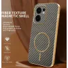 Coque arrière Phonesta Luxury Carbon Fiber avec MagSafe pour Oppo Reno13 F 4G/5G / Reno13 FS 5G - Marron 1