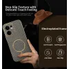 Coque arrière Phonesta Luxury Carbon Fiber avec MagSafe pour Oppo Reno13 F 4G/5G / Reno13 FS 5G - Marron 2