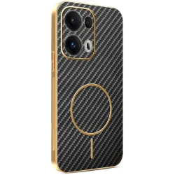 Coque arrière Phonesta Luxury Carbon Fiber avec MagSafe pour Oppo Reno13 Pro - Noir