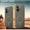Coque arrière Phonesta Luxury Carbon Fiber avec MagSafe pour Realme GT 7 Pro - Marron 3