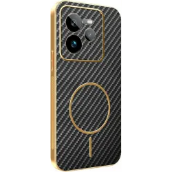 Coque arrière Phonesta Luxury Carbon Fiber avec MagSafe pour Realme GT 7 Pro - Noir