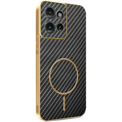 Coque arrière Phonesta Luxury Carbon Fiber avec MagSafe pour Motorola Edge 50 - Noir