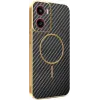 Coque arrière Phonesta Luxury Carbon Fiber avec MagSafe pour Motorola Moto G05 / Moto E15 - Noir 0