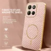Coque arrière Phonesta Luxury Carbon Fiber avec MagSafe pour Motorola Moto G17/G17 Power/G15/G15 Power - Rose 3