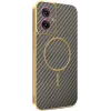 Coque arrière Phonesta Luxury Carbon Fiber avec MagSafe pour Motorola Moto G55 - Marron 0