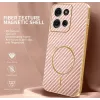 Coque arrière Phonesta Luxury Carbon Fiber avec MagSafe pour Motorola Moto G75 - Rose 1