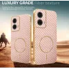 Coque arrière Phonesta Luxury Carbon Fiber avec MagSafe pour Motorola Moto G85 - Rose 4