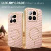 Coque arrière Phonesta Luxury Carbon Fiber avec MagSafe pour Xiaomi 15 - Rose 4