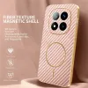 Coque arrière Phonesta Luxury Carbon Fiber avec MagSafe pour Xiaomi Redmi Note 14 Pro Plus - Rose 2