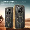 Coque arrière Phonesta Luxury Carbon Fiber avec MagSafe pour Xiaomi Redmi Note 14 Pro Plus - Noir 4