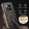 Coque arrière Phonesta Luxury Carbon Fiber avec MagSafe pour Xiaomi Redmi Note 14 Pro Plus - Noir 6