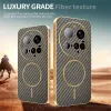 Coque arrière Phonesta Luxury Carbon Fiber avec MagSafe pour Xiaomi 15 Ultra - Marron 4