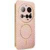 Coque arrière Phonesta Luxury Carbon Fiber avec MagSafe pour Xiaomi 15 Ultra - Rose 0