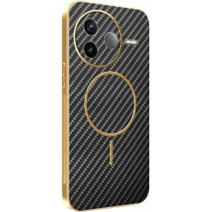 Coque arrière Phonesta Luxury Carbon Fiber avec MagSafe pour Xiaomi Poco F7 Pro - Noir