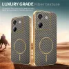 Coque arrière Phonesta Luxury Carbon Fiber avec MagSafe pour Xiaomi Poco M7 Pro - Marron 4