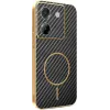 Coque arrière Phonesta Luxury Carbon Fiber avec MagSafe pour Xiaomi Poco M7 Pro - Noir 0